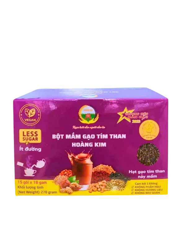 BỘT MẦM GẠO TÍM THAN HOÀNG KIM (18Gr/GÓI - 15GÓI/HỘP) - Ảnh 2