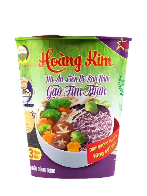 MÌ LY ĂN LIỀN VỊ RAU NẤM GẠO TÍM THAN HOÀNG KIM - Ảnh 1