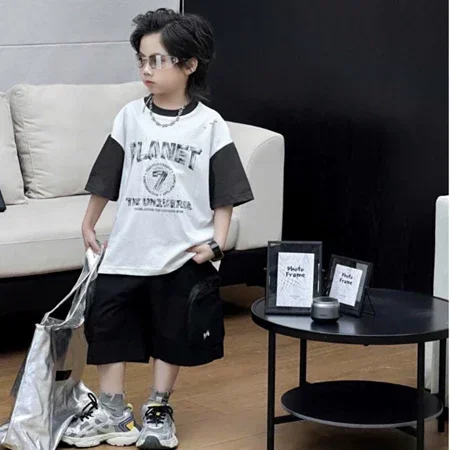 Set Bộ Đồ Năng Động Áo Thun kết hợp quần túi hộp Cho Bé Trai - Ảnh 1