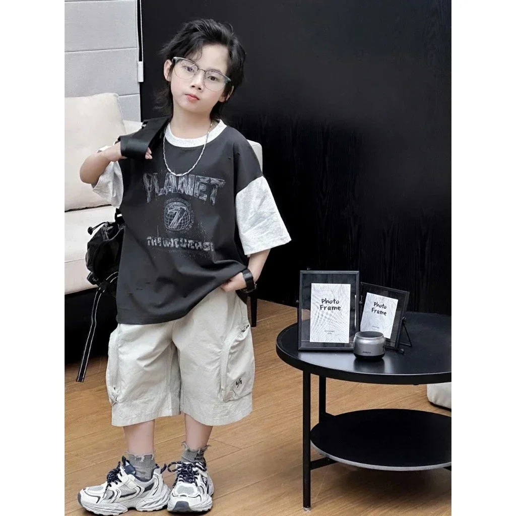 Set Bộ Đồ Năng Động Áo Thun kết hợp quần túi hộp Cho Bé Trai - Ảnh 6