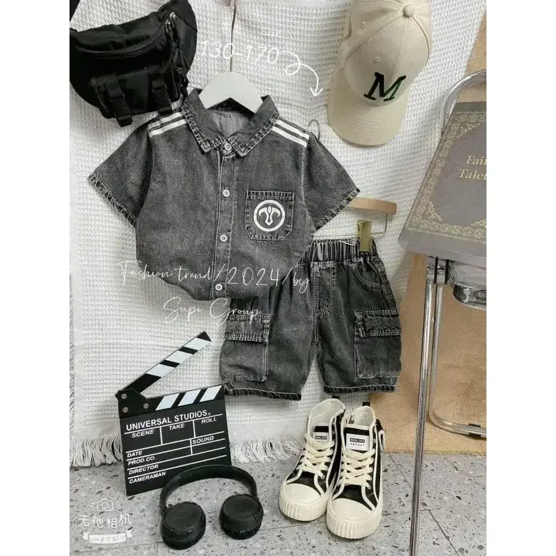Set jeans bé trai Quảng Châu Cao Cấp - Ảnh 2