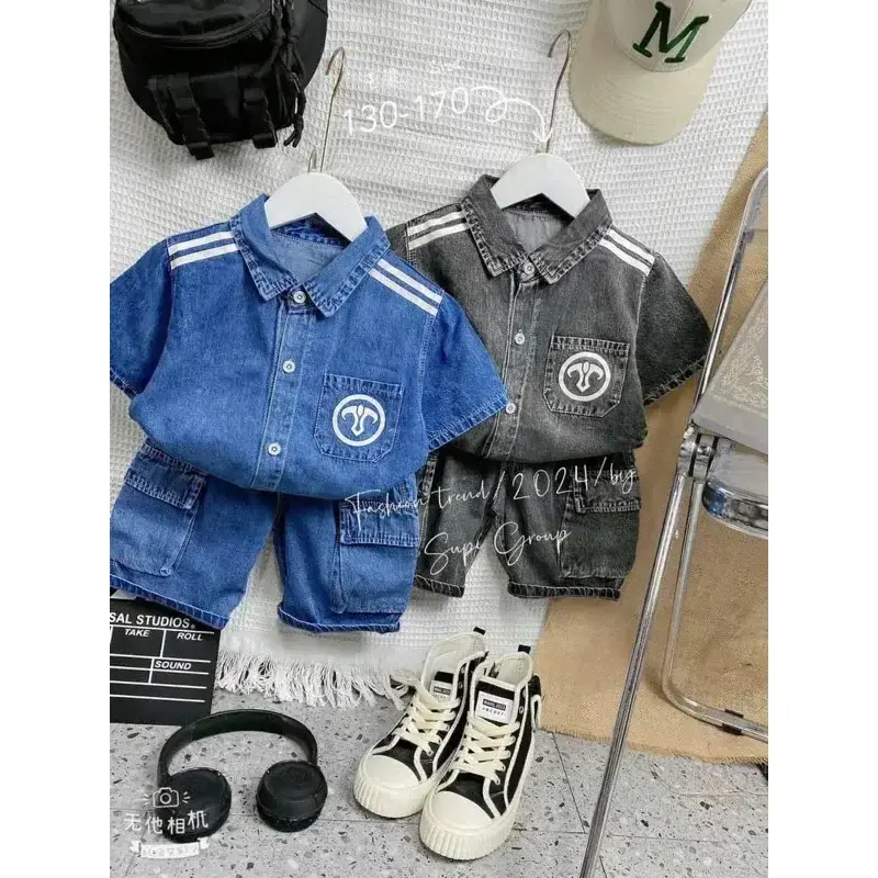 Set jeans bé trai Quảng Châu Cao Cấp - Ảnh 3